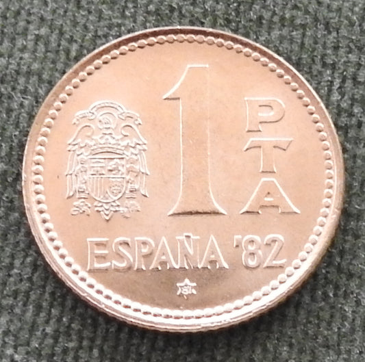 Spanish 1980 1 Pesetas Coin King Juan Carlos I