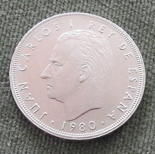 Spanish 1980 25 Pesetas Coin King Juan Carlos I