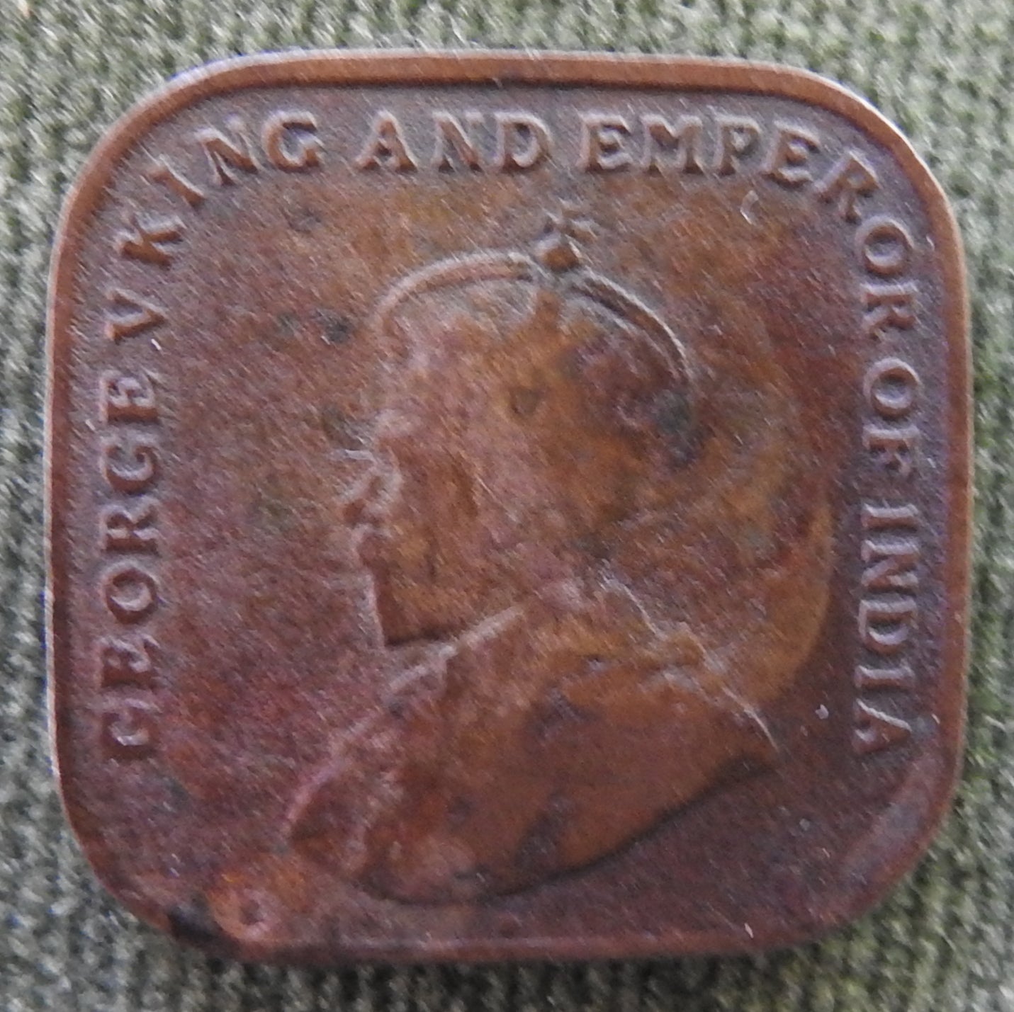 Straits Settlements 1919 One Cent King George V Coin