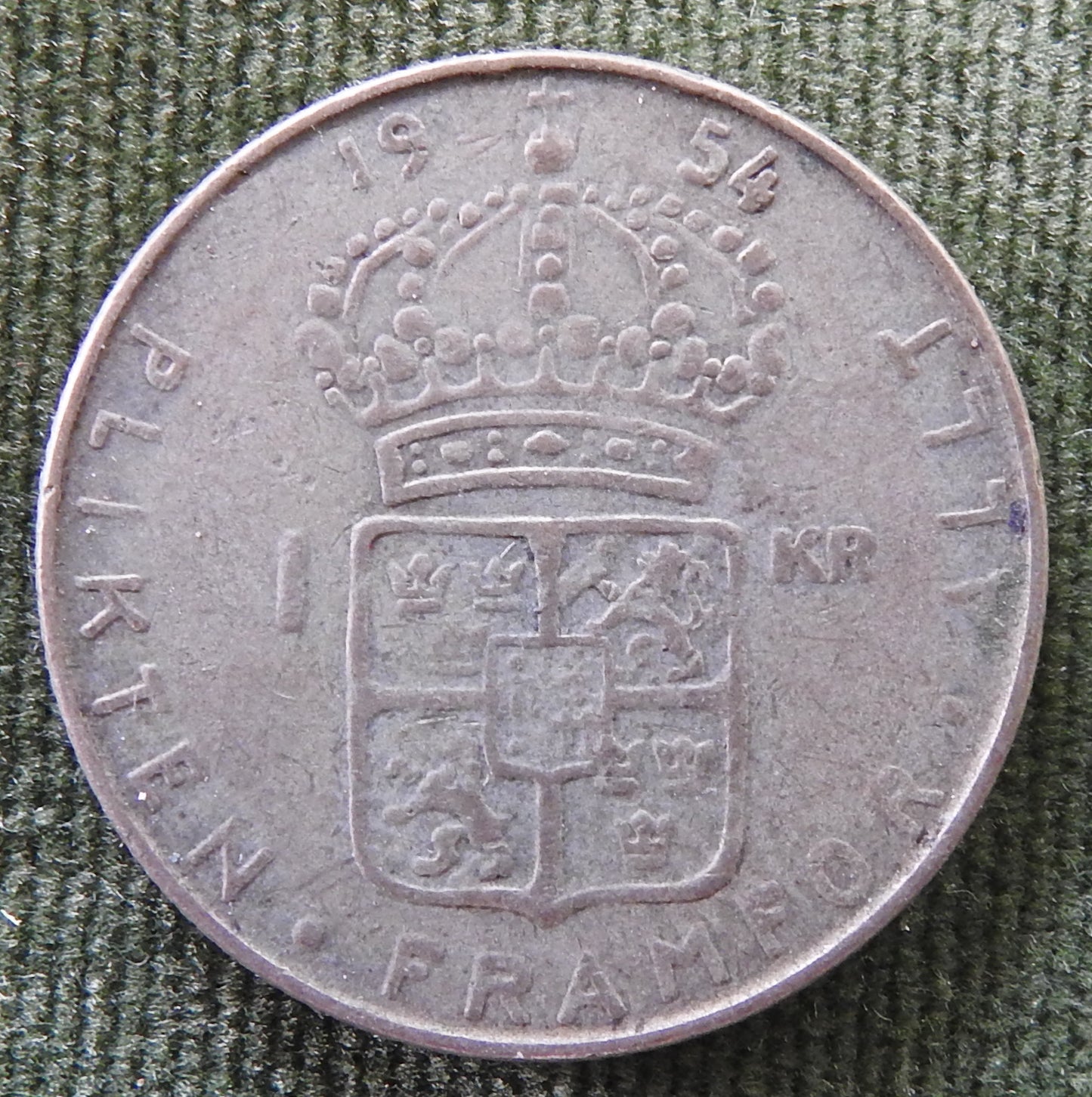 Sweden 1954 1 Kroner King Gustaf VI Adolf Coin