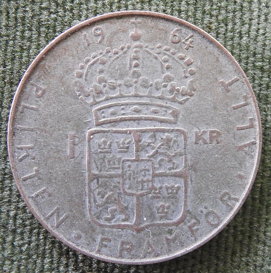 Sweden 1964 1 Kroner King Gustaf VI Adolf Coin