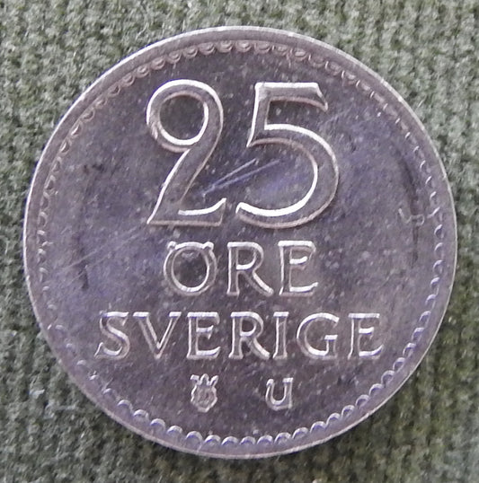 Sweden 1970 25 Ore Coin King Gustaf VI Adolf