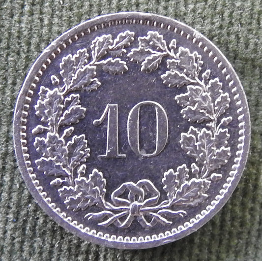 Helvetica Switzerland Swiss 1975 10 Rappen Head of Libertas Coin