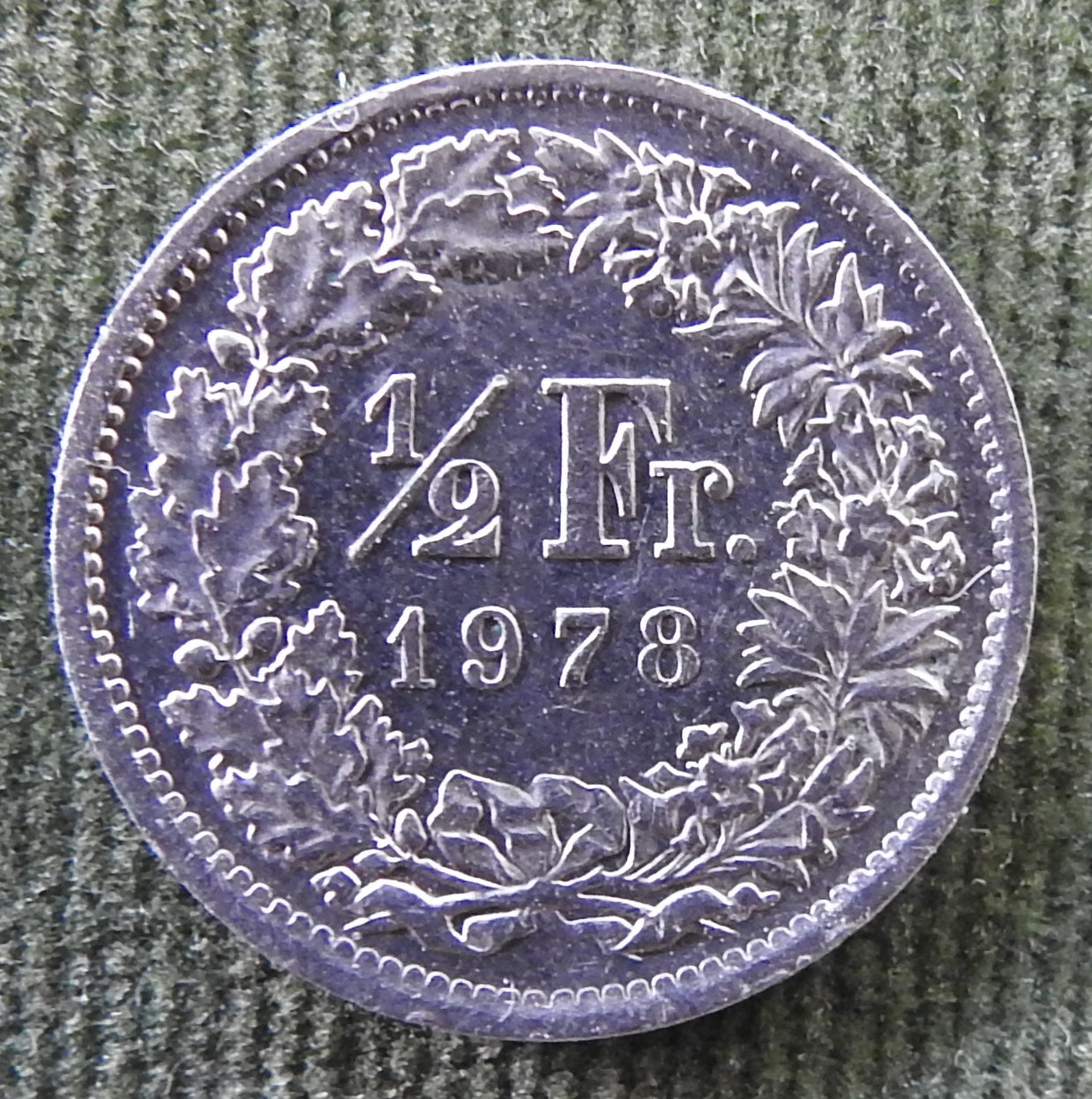 Helvetica Switzerland Swiss 1978 1/2 Franc Helvetia Standing Coin