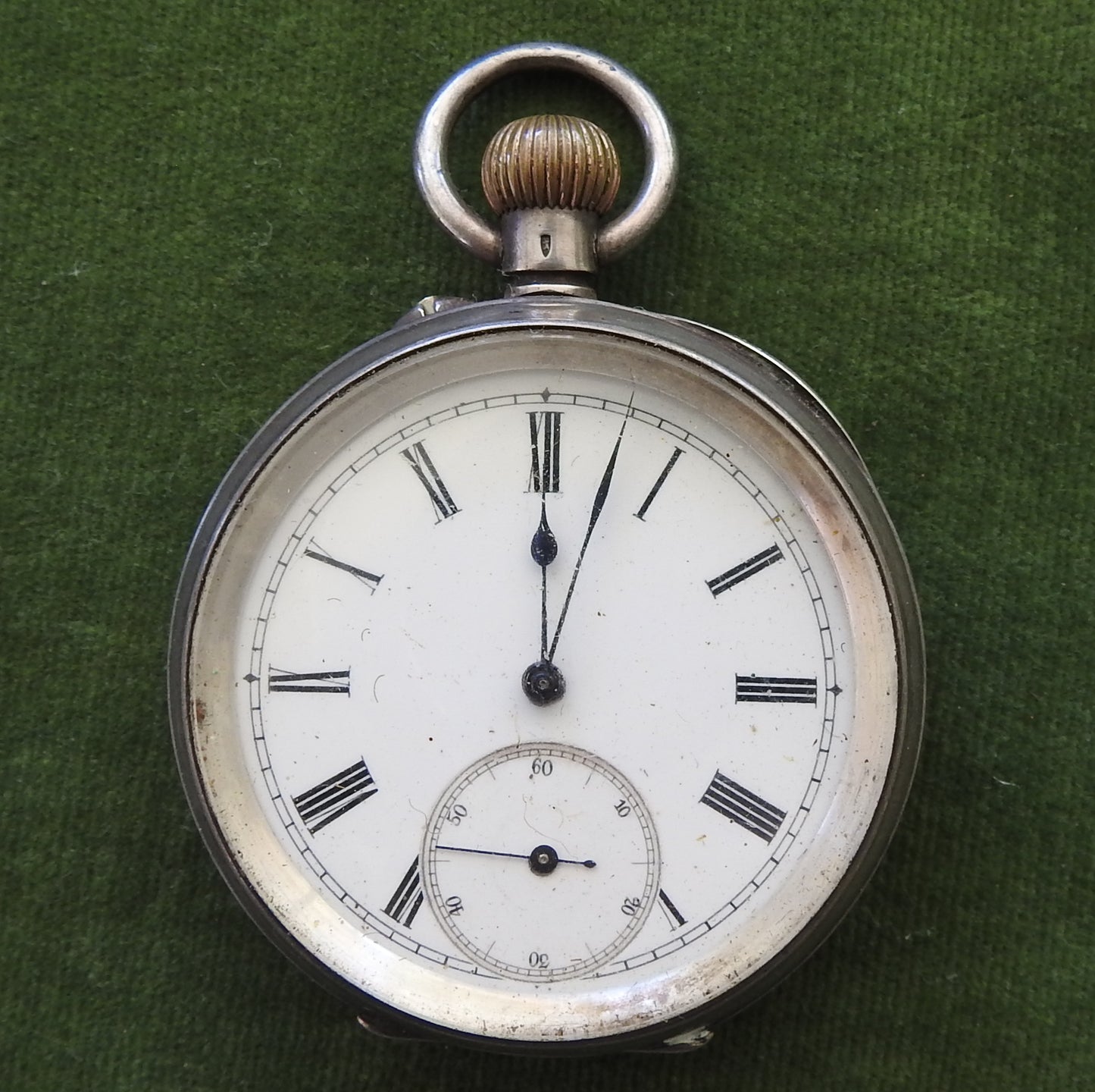 Swiss 935 Open Faced Silver Pocket Watch