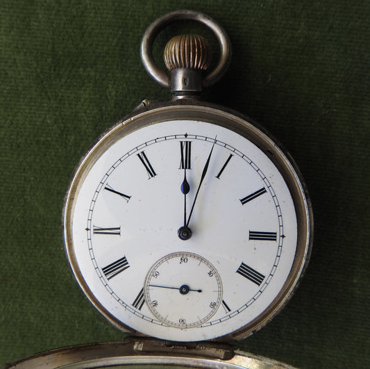 Swiss 935 Open Faced Silver Pocket Watch