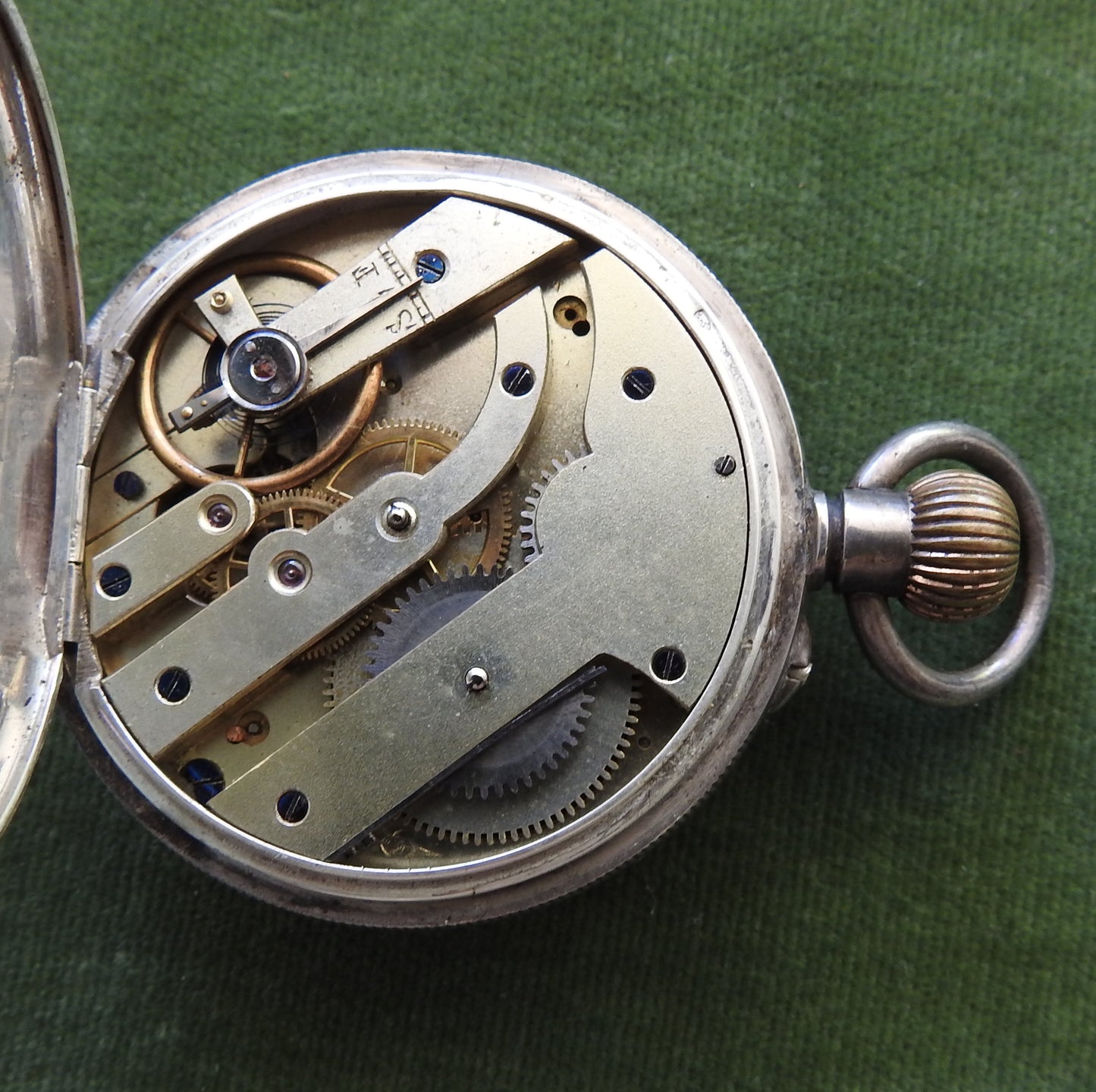 Swiss 935 Open Faced Silver Pocket Watch