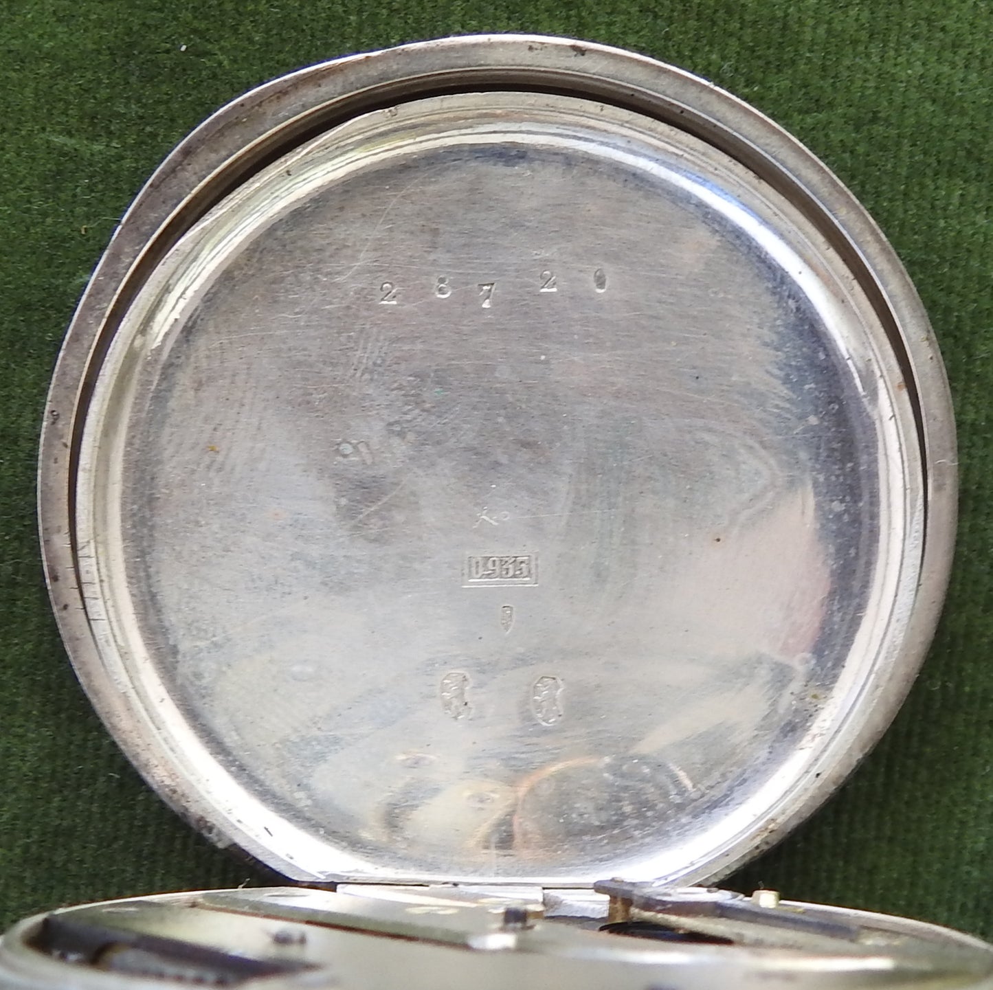 Swiss 935 Open Faced Silver Pocket Watch