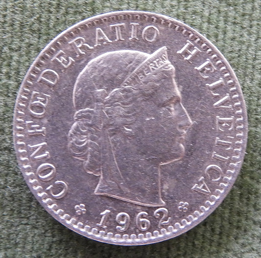 Helvetica Switzerland Swiss 1962 B 20 Rappen Coin - Circulated