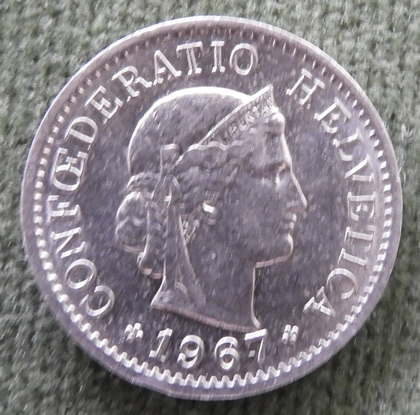 Helvetica Switzerland Swiss 1967 B 5 Rappen Coin - Circulated