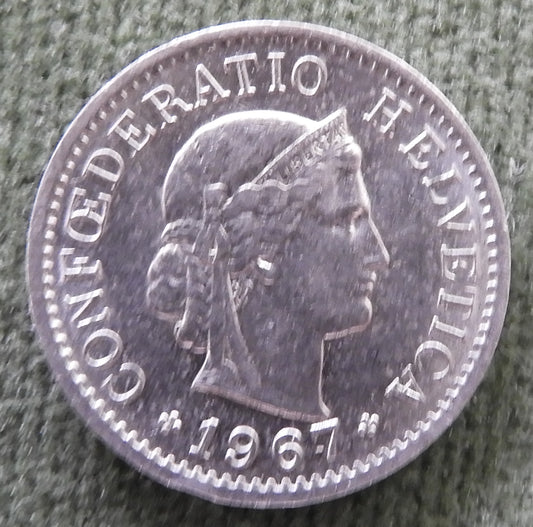 Helvetica Switzerland Swiss 1967 B 5 Rappen Coin - Circulated