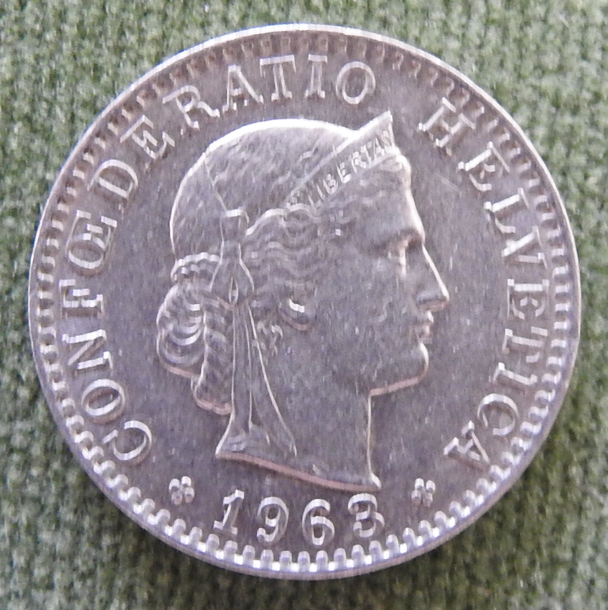 Helvetica Switzerland Swiss 1968 20 Rappen Coin