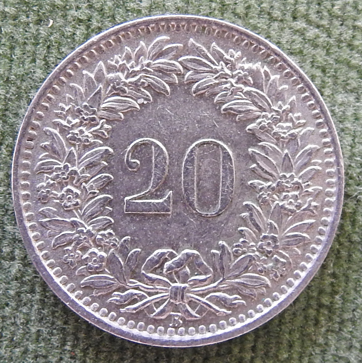 Helvetica Switzerland Swiss 1968 20 Rappen Coin