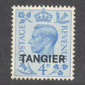 Tangier 1949 4d Blue King George VI Great Britain Postage Stamps Overprinted "TANGIER" - Perf: 14-15