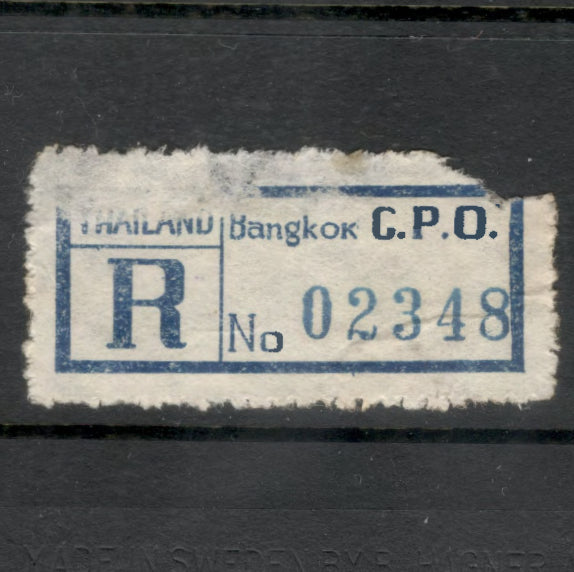 Thailand Bangkok Registered Post Label