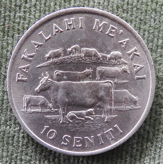 Tonga 1979 10 Seniti Cows In Pasture Coin