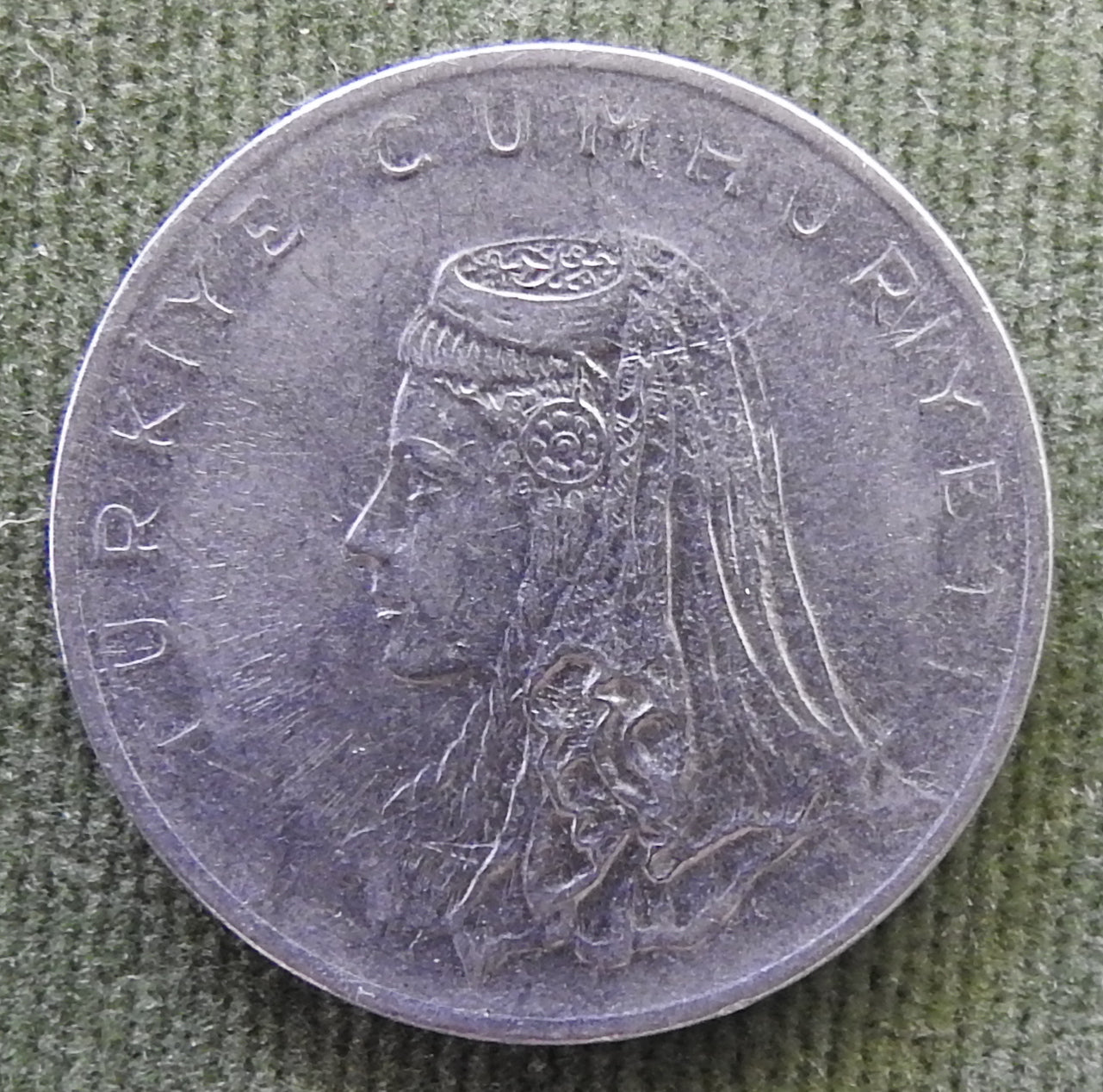 Turkey 1972 50 Kurus Anatolic Bride's Head Coin - Circulated