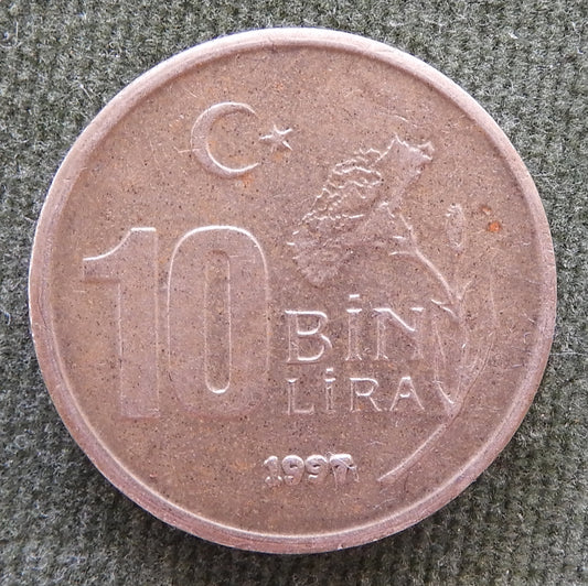 Turkey 1997 10 Lira Mustafa Kemal Ataturk Coin