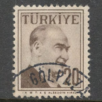 Turkey 1957 20 Kurus Multicoloured Ataturk Stamp - Perf: 12.75