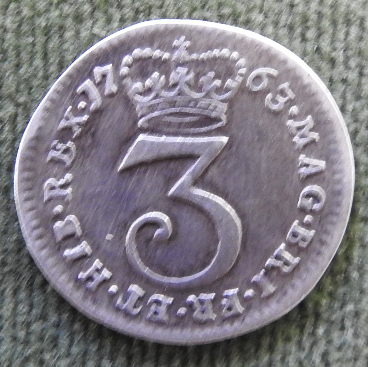 GB UK England 1763 3p Three Pence KGIII Silver Coin