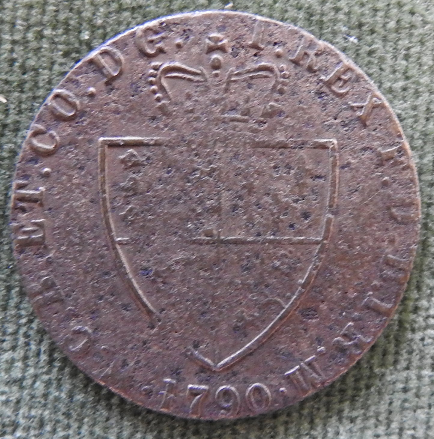 GB British UK English 1790 George III Spade Guinea Jeton Token