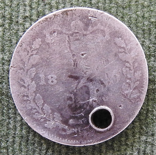 GB British UK English 18*9 3p Threepence Queen Victoria Coin - Bun Head