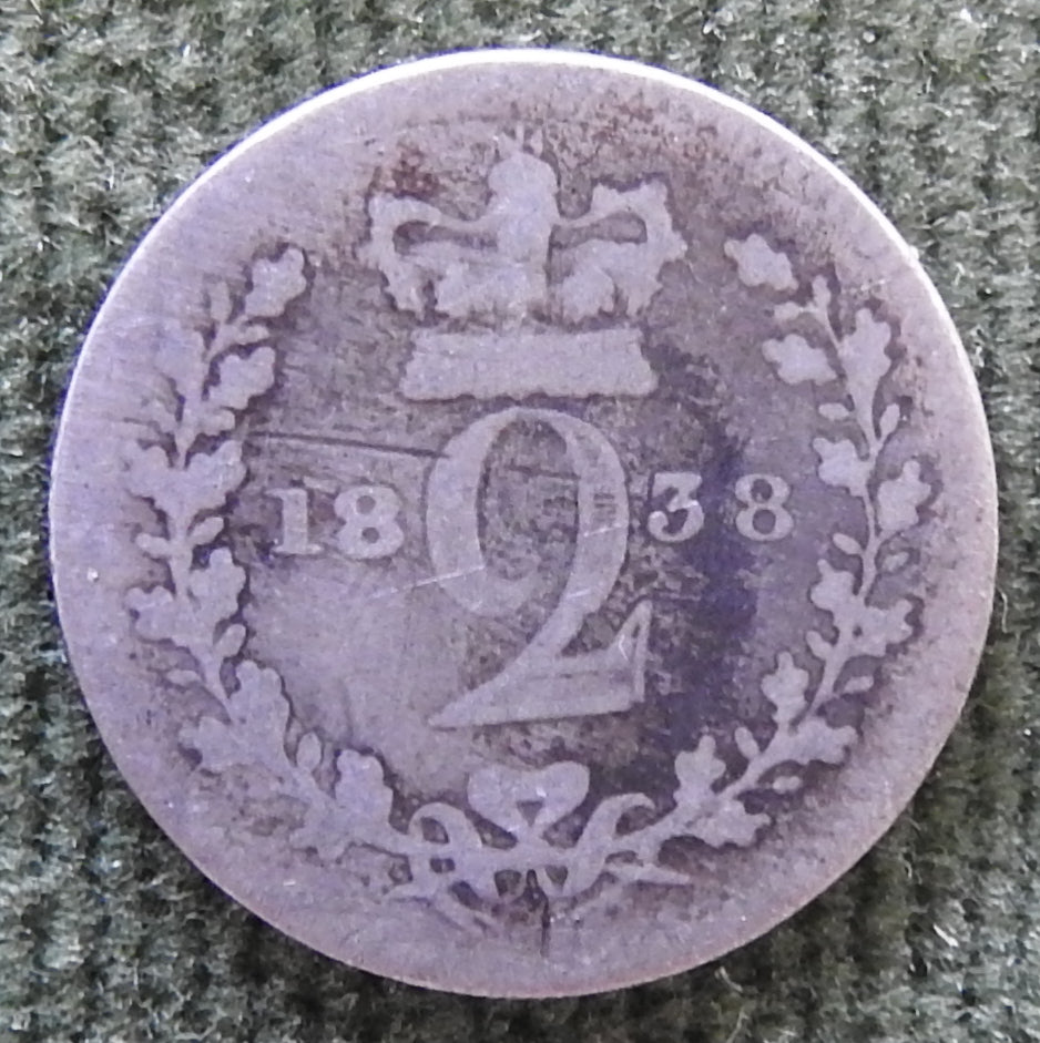 GB British UK English 1838 Onwards 2 Pence Maudy QV Coin