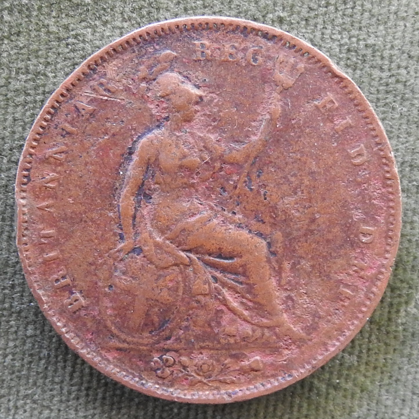 GB British UK English 1853 Penny Queen Victoria Coin