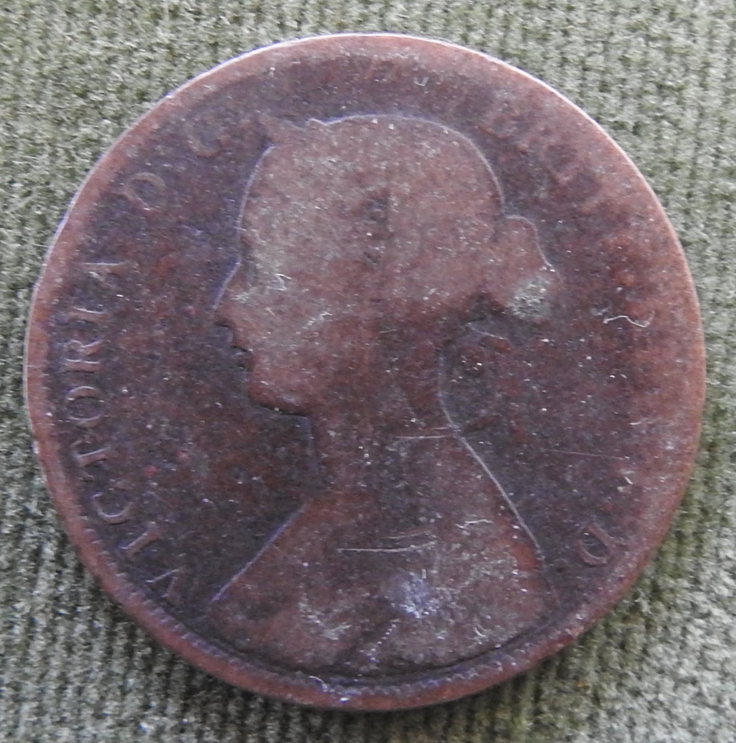 GB British UK English 1865 Half Penny Queen Victoria Coin