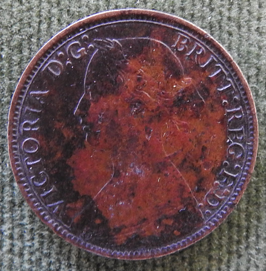 GB British UK English 1873 Farthing Queen Victoria Coin - Bun Head