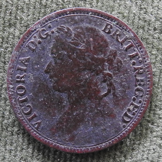 GB British UK English 1879 Farthing Queen Victoria Coin - Bun Head