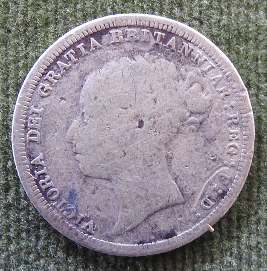 GB British UK English 1881 Sixpence Queen Victoria Silver Coin