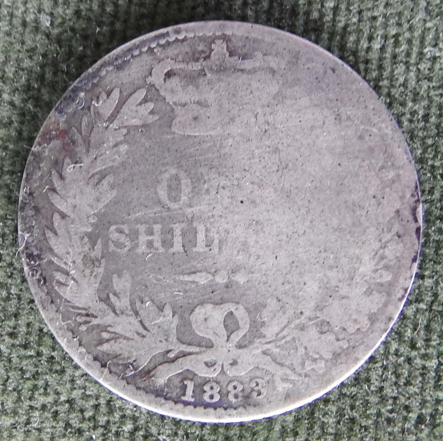 GB British UK English 1883 Shilling Queen Victoria Silver Coin - Bun Head