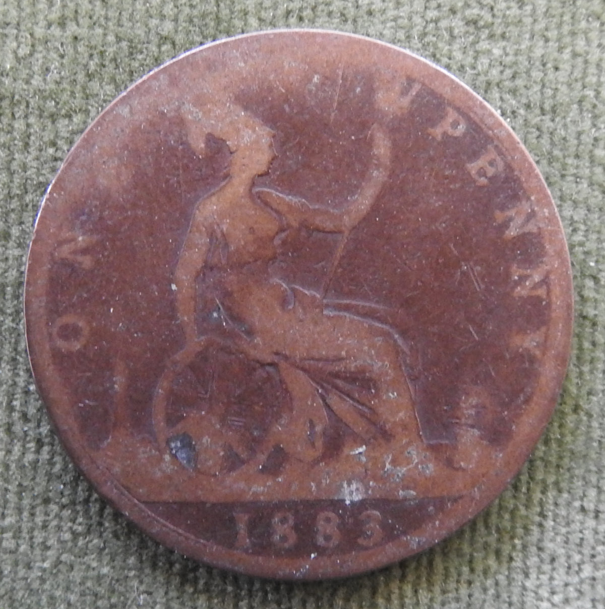 GB British UK English 1883 Penny Queen Victoria Coin