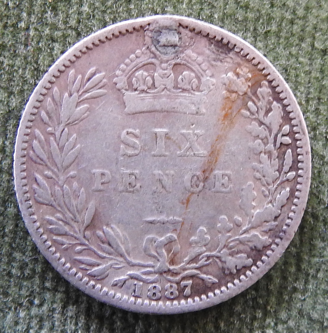 GB British UK English 1887 Sixpence Queen Victoria Silver Coin