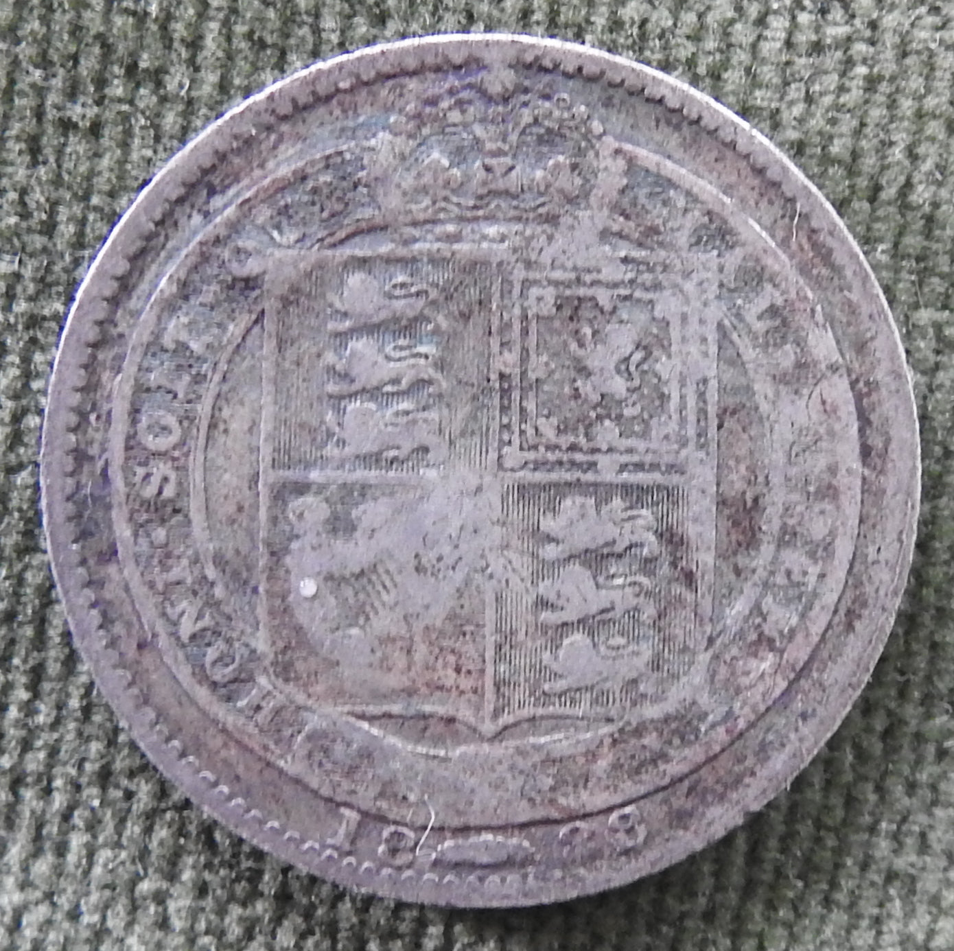 GB British UK English 1888 Shilling Queen Victoria Silver Coin - Veiled Head