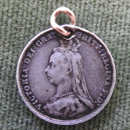 GB British UK English 1889 Threepence Queen Victoria Coin - Veiled Head