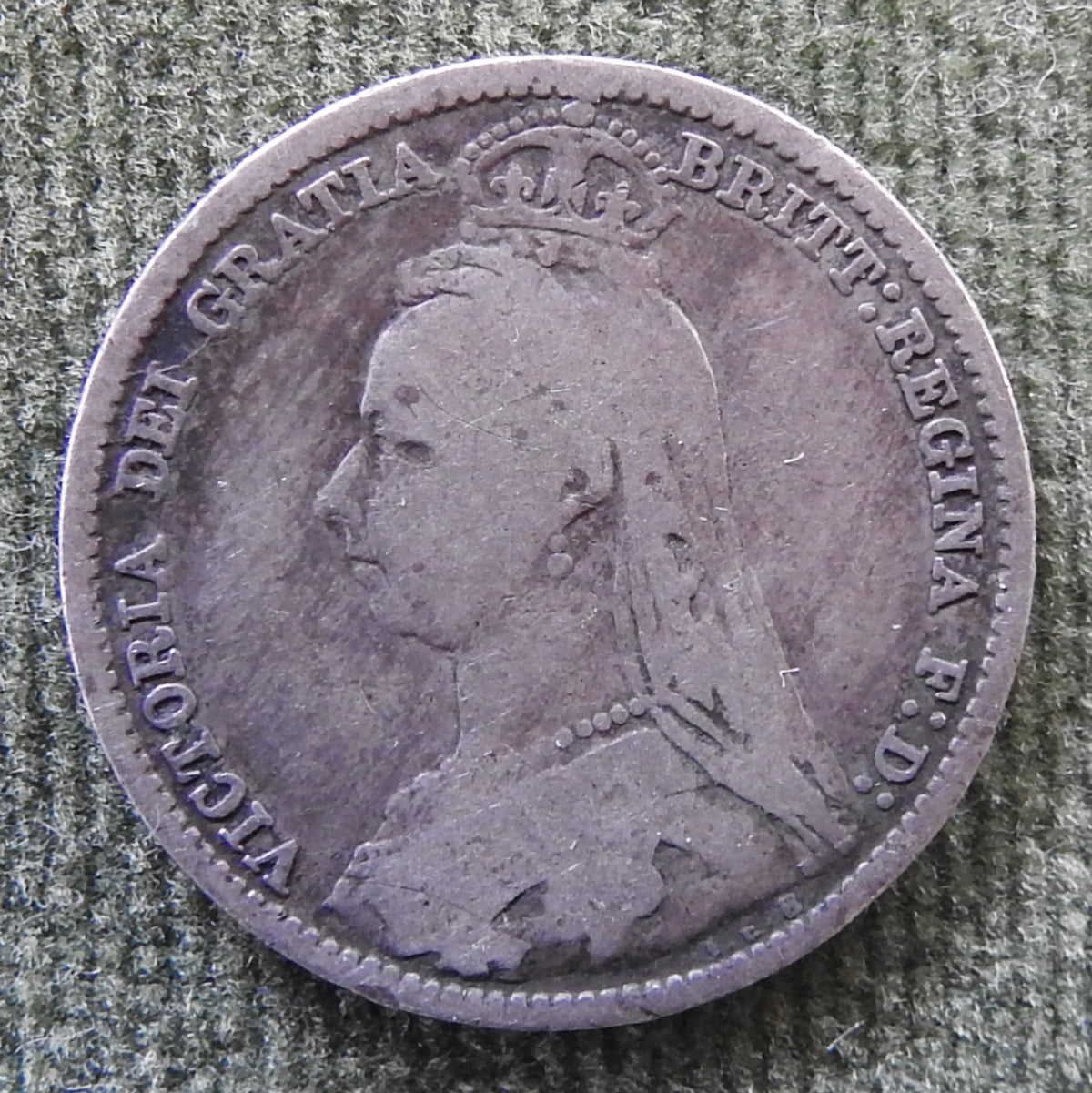 GB British UK English 1891 Sixpence Queen Victoria Silver Coin