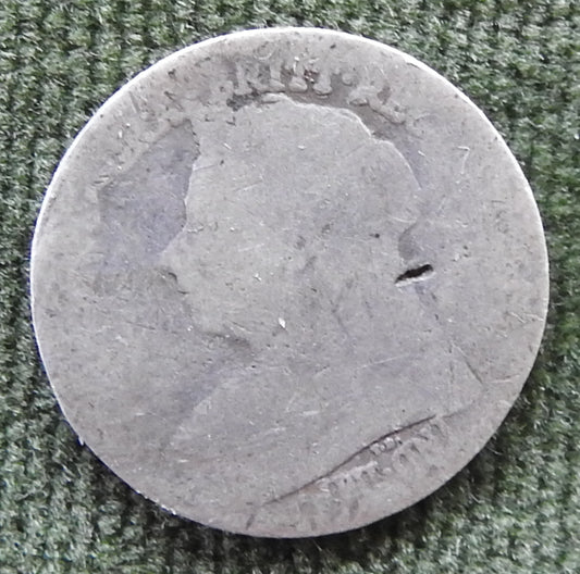 GB British UK English 1893-1901 3p 3 pence Queen Victoria Silver Coin