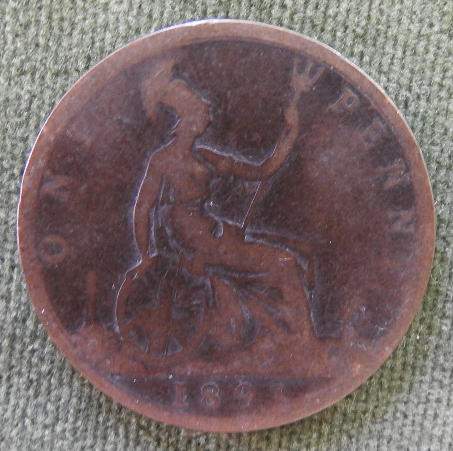 GB British UK English 1893 Penny Queen Victoria Coin