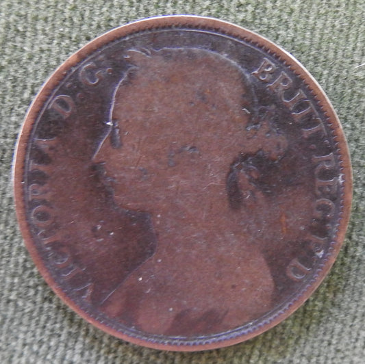 GB British UK English 1893 Penny Queen Victoria Coin
