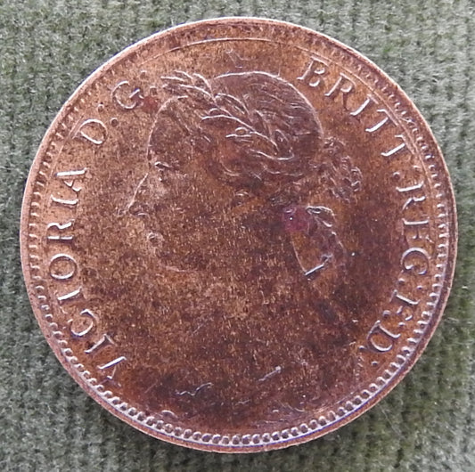 GB British UK English 1893 Farthing Queen Victoria Coin - Bun Head