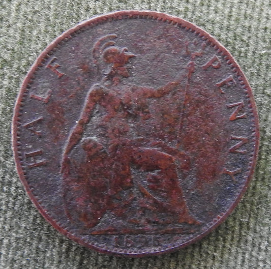 GB British UK English 1895 Half Penny Queen Victoria Coin - Veiled Head