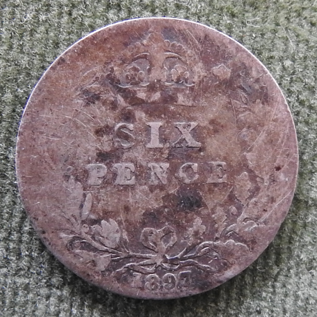 GB British UK English 1897 Sixpence Queen Victoria Silver Coin