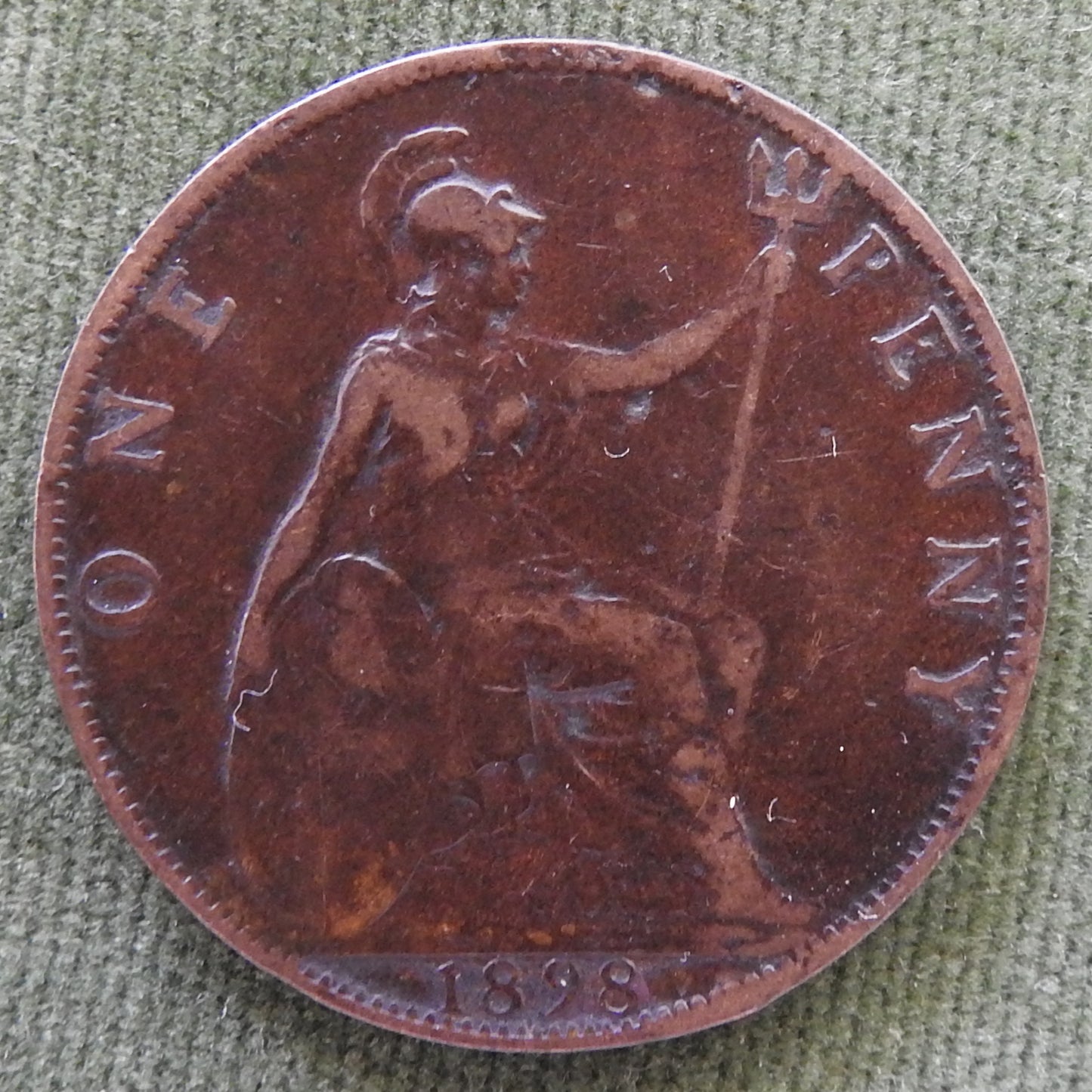 GB British UK English 1898 1p Penny Queen Victoria Coin