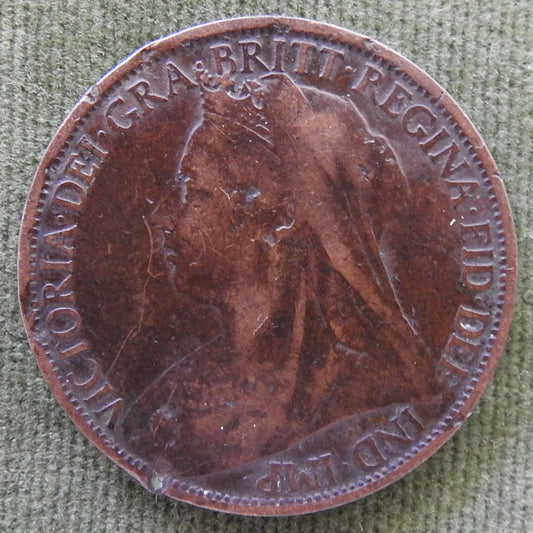 GB British UK English 1898 1p Penny Queen Victoria Coin