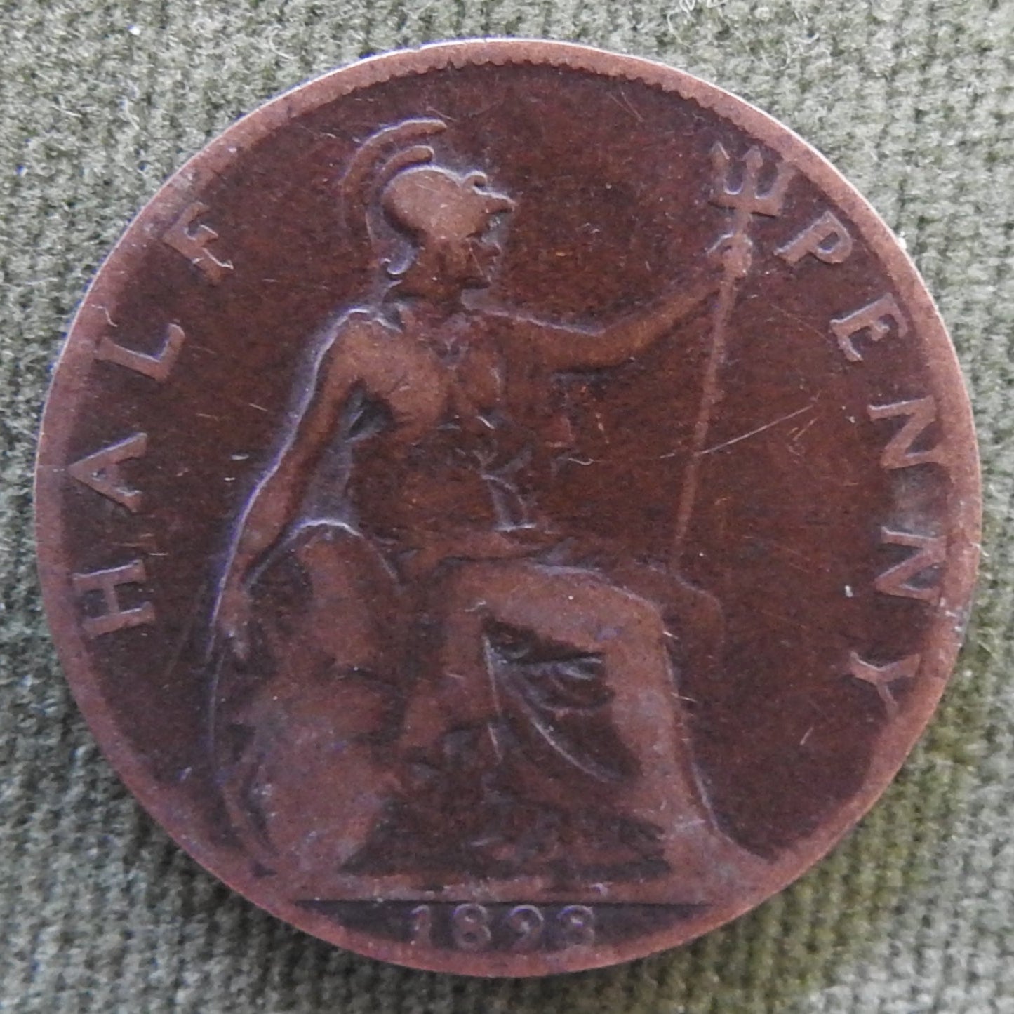 GB British UK English 1898 Half Penny Queen Victoria Coin - Veiled Head