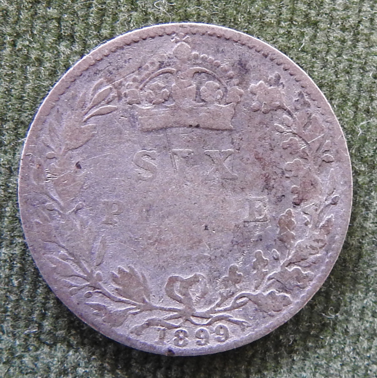 GB British UK English 1899 Sixpence Queen Victoria Silver Coin