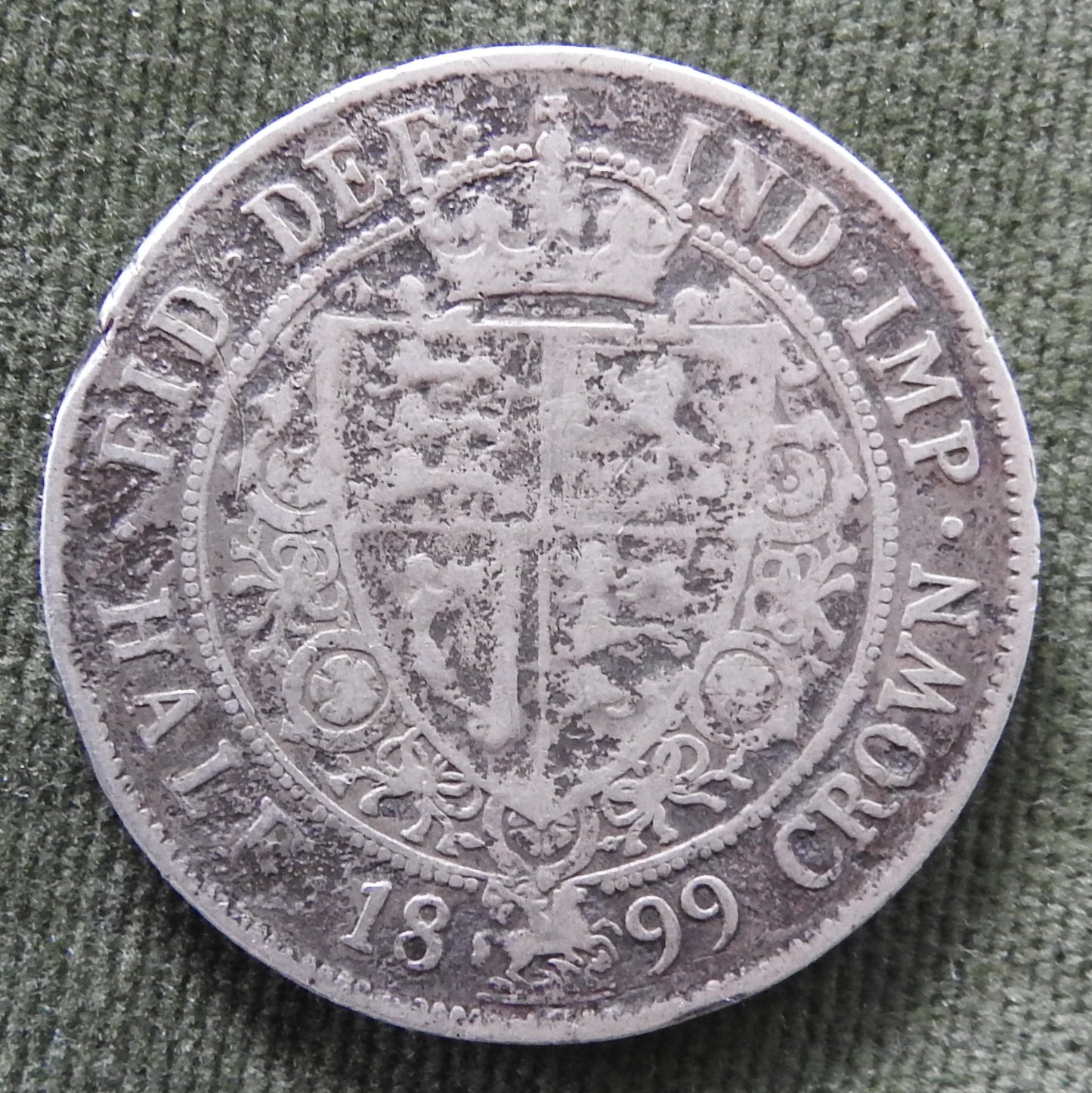 GB British UK English 1899 1/2 Crown Queen Victoria Coin - Veiled Head