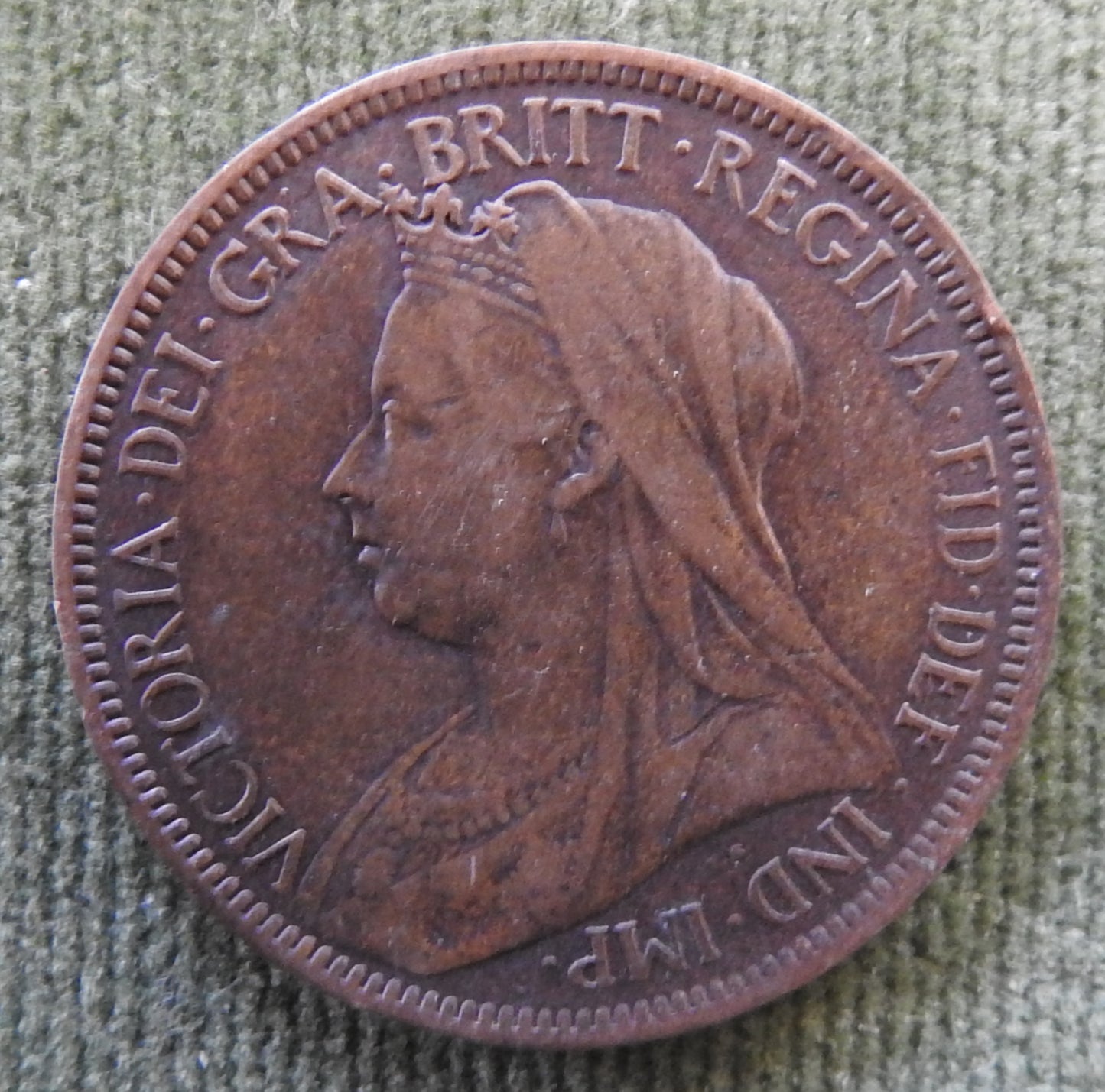 GB British UK English 1901 Half Penny Queen Victoria Coin